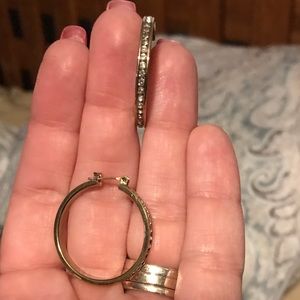 Gold plated hoops with rhinestones